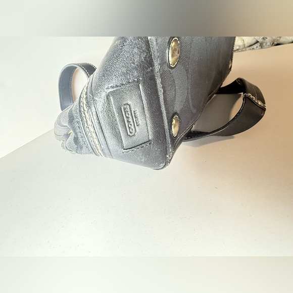 COACH Black Hampton Caryall Signature C Satchel Bag - Picture 8 of 12